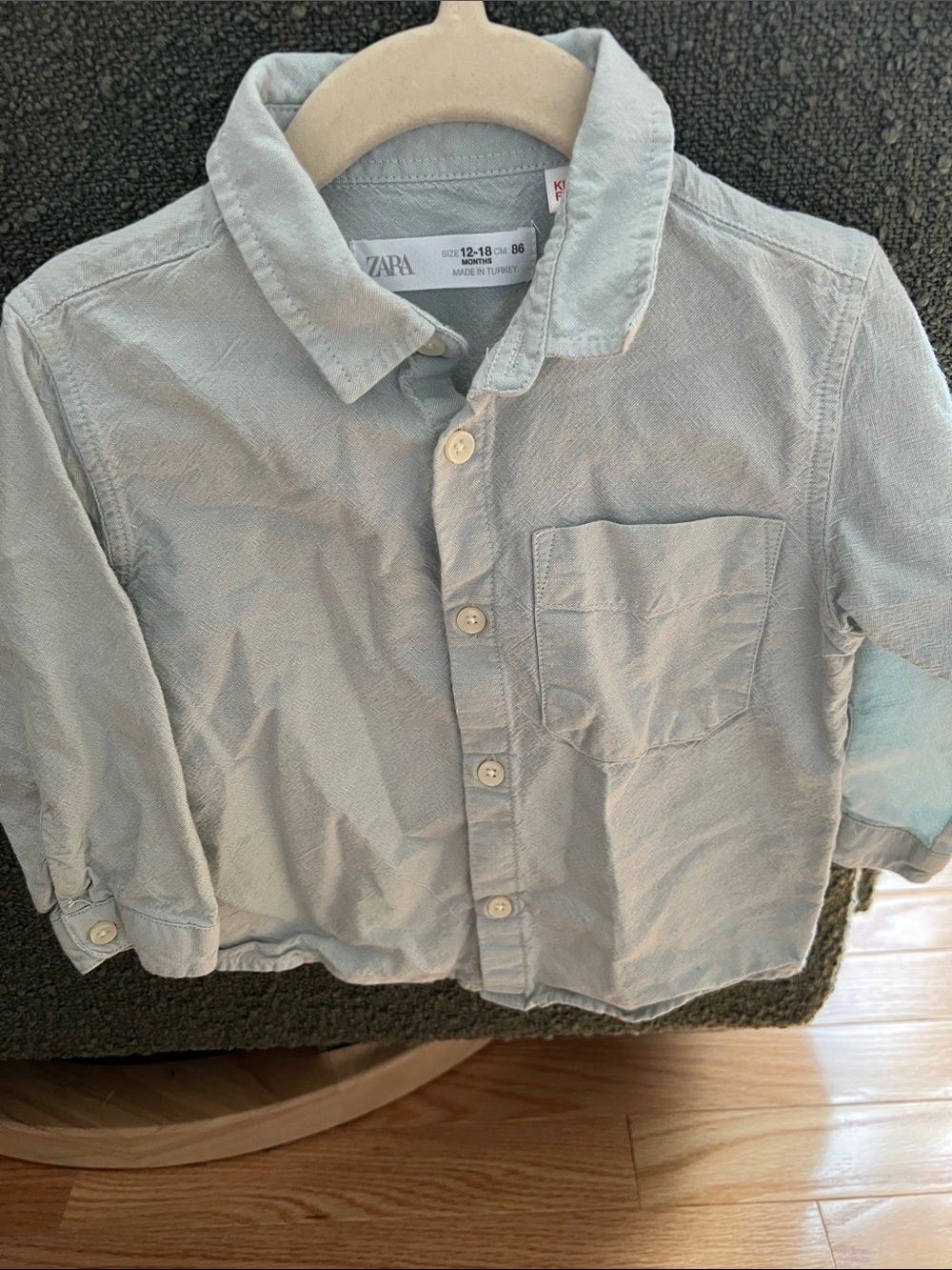 Zara Boys Pale Blue Button-Down Shirt